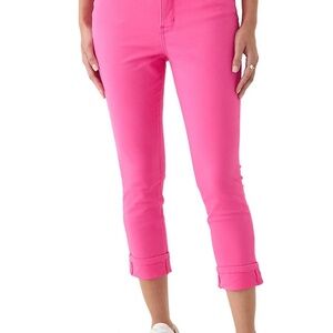 Crown & Ivy High Rise Skinny Crop Pink Jeans Size 14W